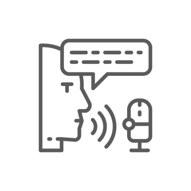 Radyo sunucusu, ses kaydı, yayın, dj çizgi simgesi.