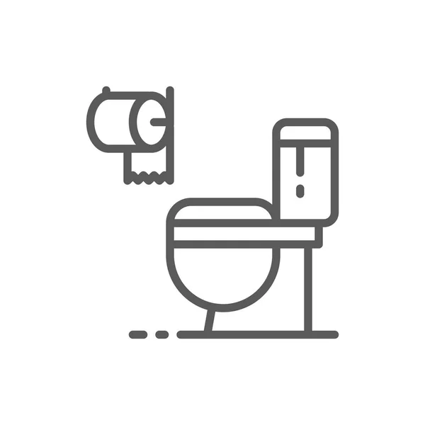 Toilet, badkamer, WC lijn icoon. — Stockvector