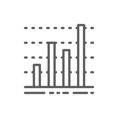 Grafik, iş grafiği, veri diyagramı çizgi simgesi.