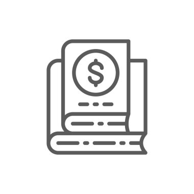 Finansal kitaplar, iş edebiyatı çizgi simgesi.