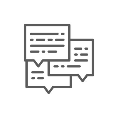 İleti, iş görüşmesi, e-posta satırı simgesi.