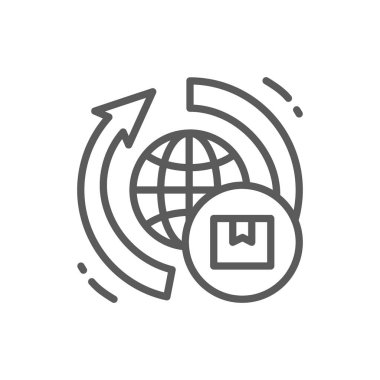 Dünya çapında dağıtım hattı simgesi.