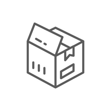Açık kutu, paket teslim satırı simgesi.