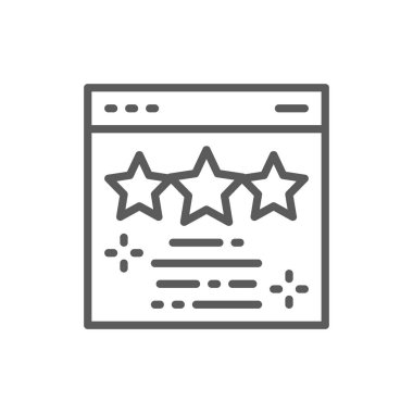 Yıldız, geri bildirim, derecelendirme, sertifika, ödül, işaretli satır simgesi içeren web sayfası.