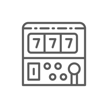 Slot makinesi oyun çizgi simgesi.