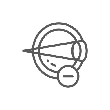 Miyopi, göz hastalığı, astigmat isonu simgesi.