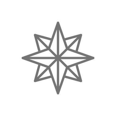 Rüzgar yükseldi, dünyanın kenarları, pusula, yön, yön bulma çizgisi simgesi.