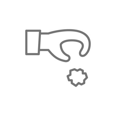 El çöp, çöp, atık hattı simgesi dışarı atar.