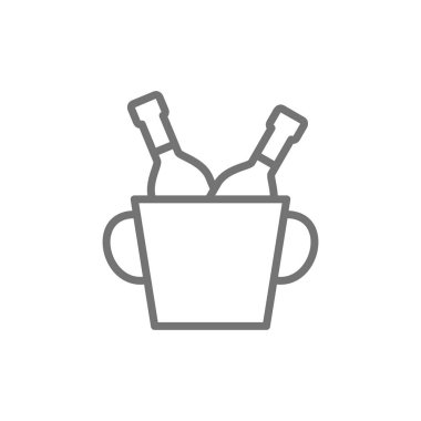 Kova iki şampanya şişeleri satır simgesi.