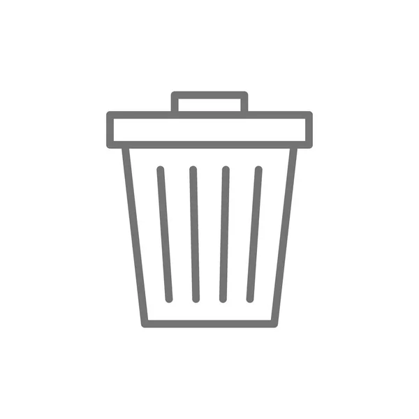 Prullenbak, vuilnis, afval lijn icoon. — Stockvector