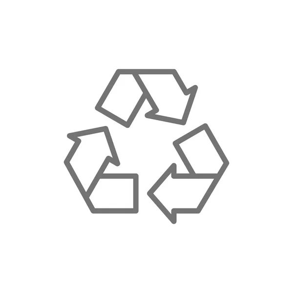 Znak recyklingu, recykling odpadów, ikona linii kosza. — Wektor stockowy