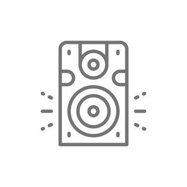 Hoparlör, subwoofer, ses donanımı hattı simgesi.