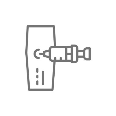 Aşı enjeksiyonu, el hattı simgesinde şırınga.