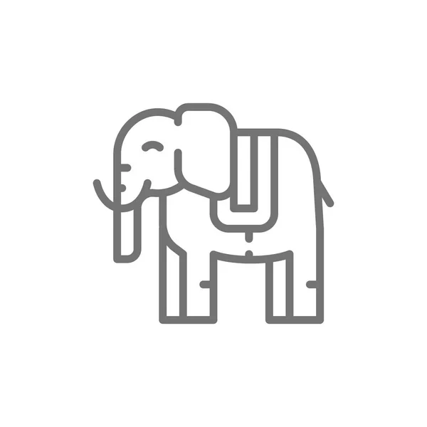 泰国神圣的大象，动物线图标. — 图库矢量图片