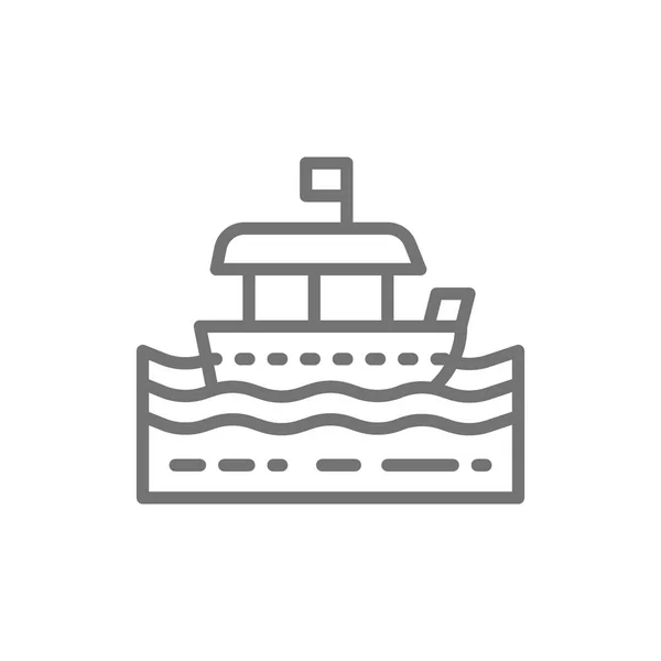 Traditional thai tourist boat line icon. — Stock Vector