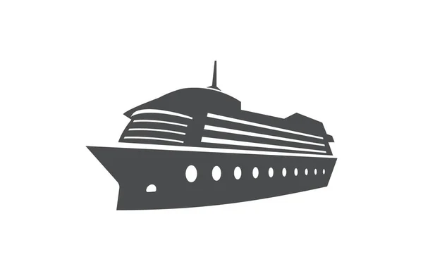 Cruiseschip, oceaan boot, zee transport symbool. — Stockvector