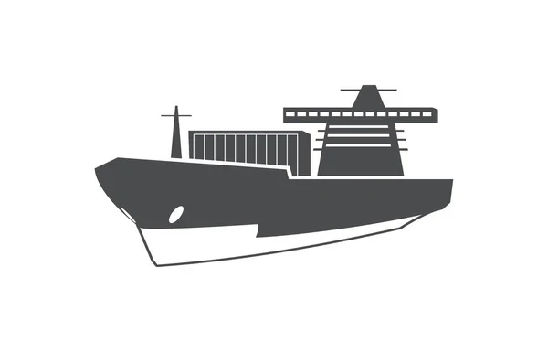 Cargo ship, ocean delivery, sea transport symbol. — Stock Vector