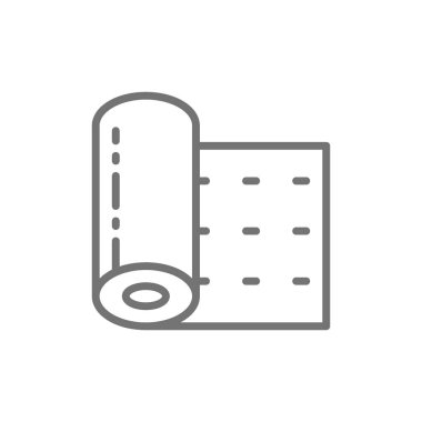 Fiberglas yalıtım rulo paspas, katmanlı malzeme çizgi simgesi.