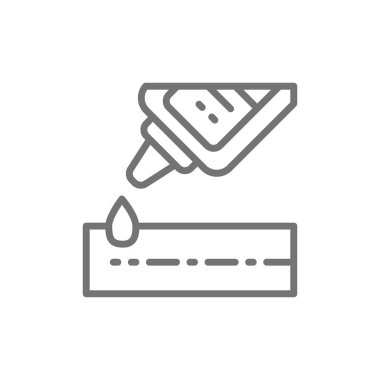 Tutkal şişesi, silikon dolgu hattı simgesi.