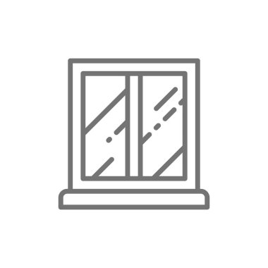 Enerji tasarruflu plastik pencere çizgisi simgesi.