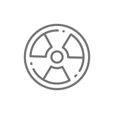 Radyoaktif uyarı işareti, radyasyon, nükleer hat simgesi.