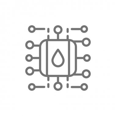 Su temini ve arıtma sistemi, akıllı filtre sistemi şeması hattı simgesi.