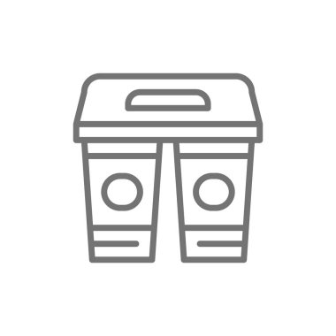 Karton bardak içecekler, paket satır simgesi.