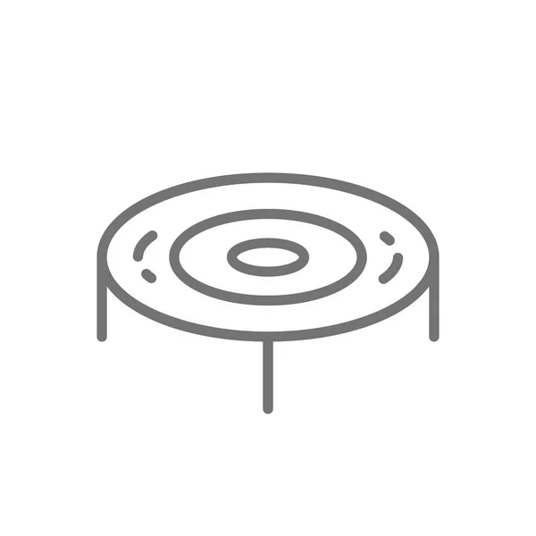 Trampolín de salto, icono de la línea de juegos . — Vector de stock