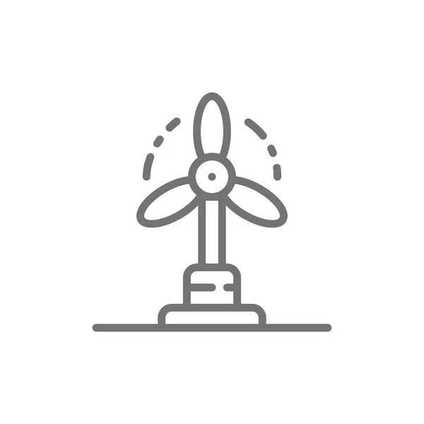 Wind turbines, wind power station, renewable energy line icon. — 스톡 벡터