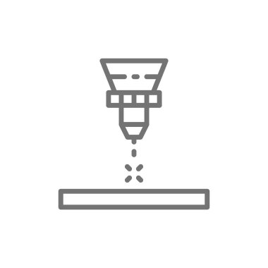 Lazer kesim makinesi, lazer gravür hattı simgesi.