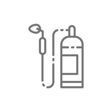 Endüstriyel gaz brülörü, blowtorch, gaz kaynak işleri hattı simgesi için cihaz.