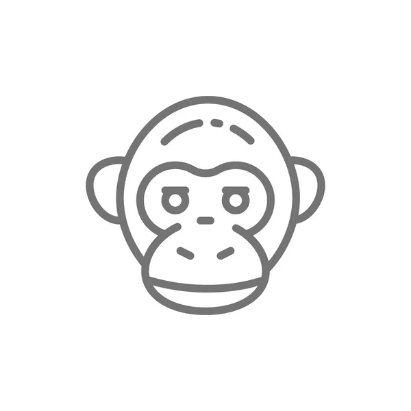 Singe, chimpanzé, tête de gorille icône . — Image vectorielle