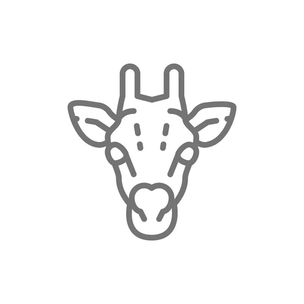 Giraffe, ikona hlavní linie camelopard. — Stockový vektor