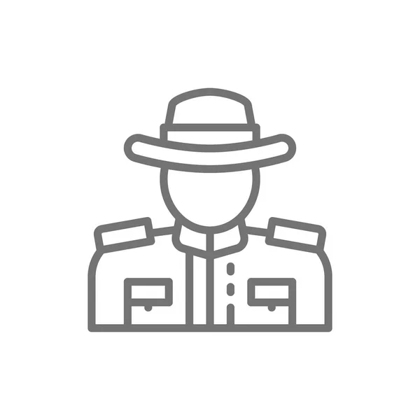 Royal Canadian Mounted Police línea icono . — Vector de stock