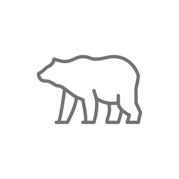 Grizzly bear line icon. — Stock Vector