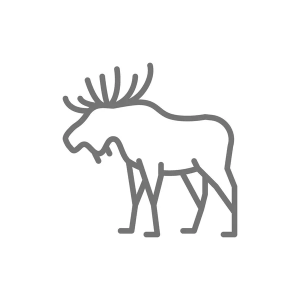 鹿，鹿线图标. — 图库矢量图片