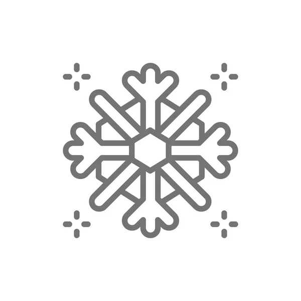Сніжинка, сніг, піктограма зимової лінії . — стоковий вектор