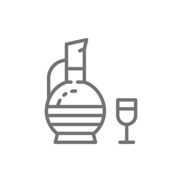 Vinho georgiano, ícone de linha chacha . — Vetor de Stock