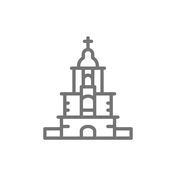 Ukrainian Orthodox Church, sanctuary line icon. — Stock Vector