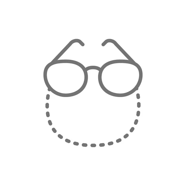 Glasses on a chain line icon. — Stock Vector