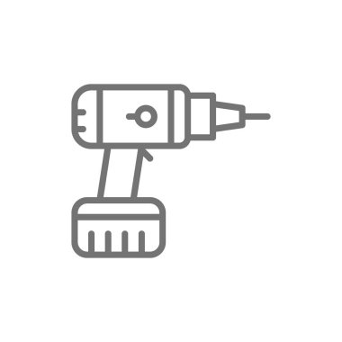 Matkap, sondaj makinesi, yapı araçları hattı simgesi.