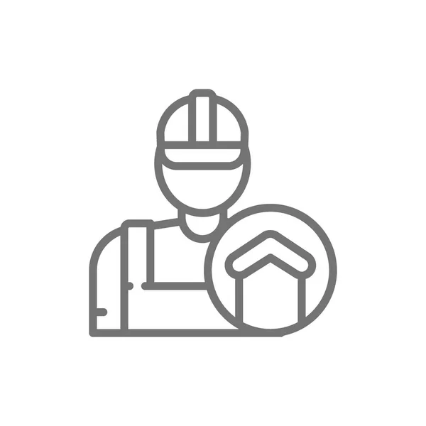 Repairman, foreman, builder, architect line icon. — Stock Vector