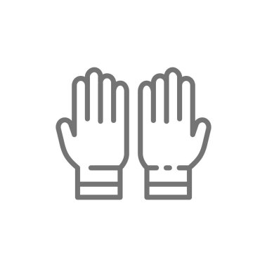 Koruyucu kauçuk eldiven, dövme stüdyosu aksesuar hattı simgesi.