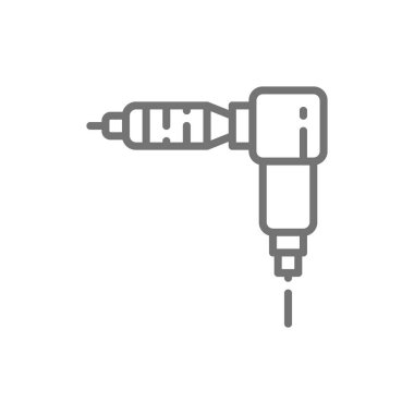 Vektör döner dövme makinesi, ekipman hattı simgesi.