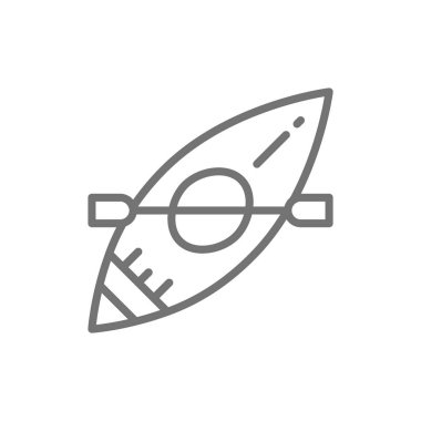 Vektör kano, rafting tekne, kano hattı simgesi.