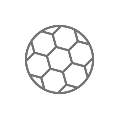 Vektör futbol topu çizgi simgesi. Beyaz arka planda yalıtılmış