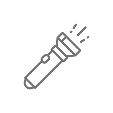 El feneri, kamp lambası çizgisi simgesi. Beyaz arka planda yalıtılmış