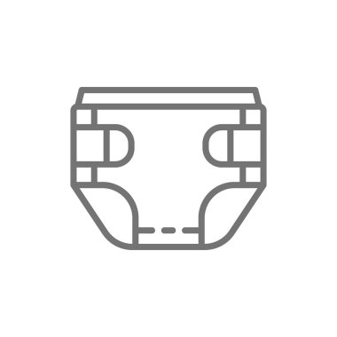 Bebek emici bebek bezi çizgi simgesi. Beyaz arka planda yalıtılmış