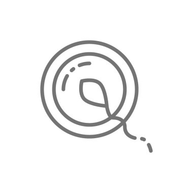 Vektör döllenme, ovum, spermatozoon, sperma çizgi simgesi.