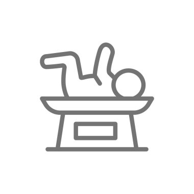 Ölçekte bebek, bebek çizgi simgesi için ağırlık ölçeği.